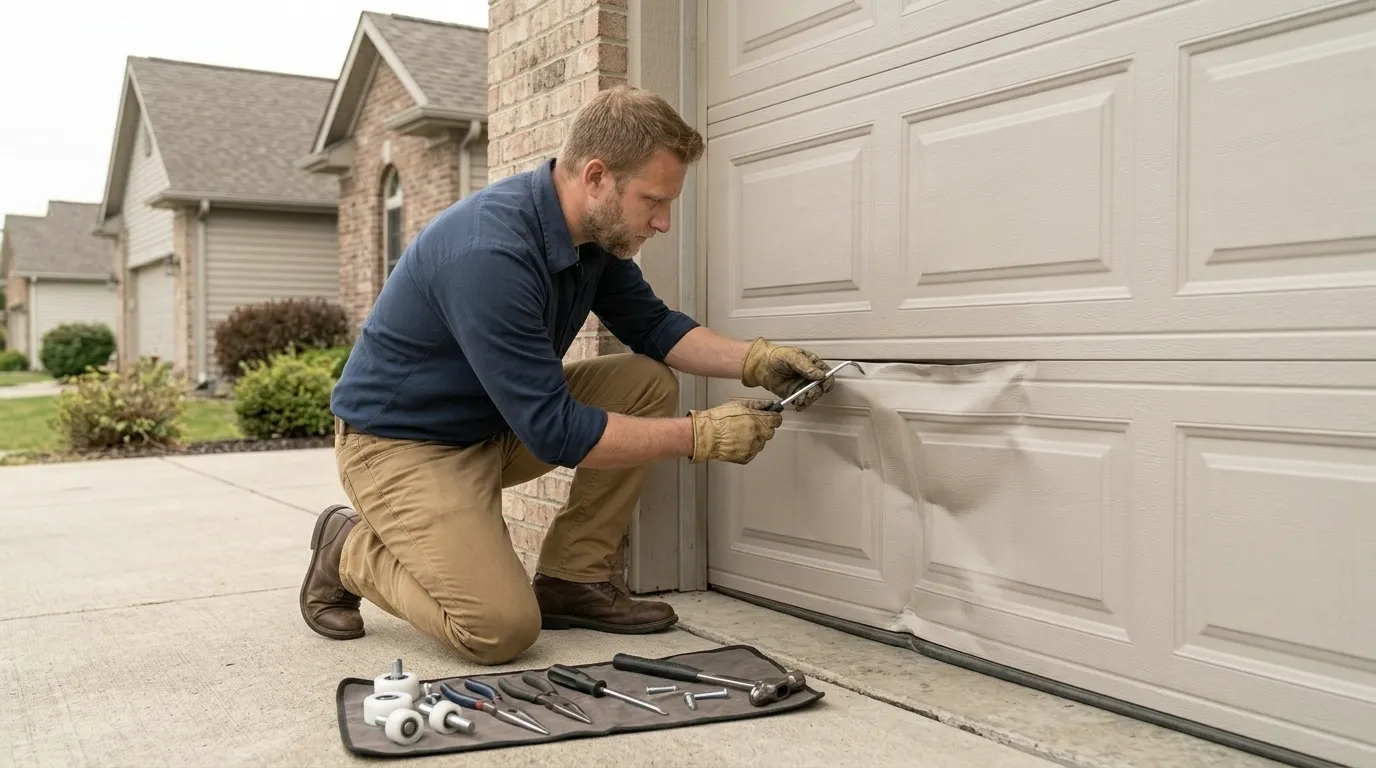 Modern flush garage door