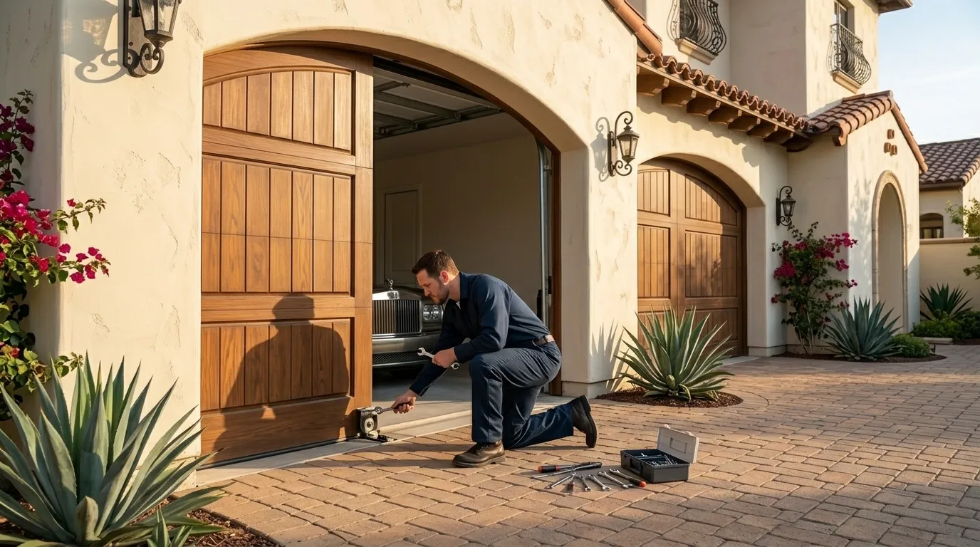 Modern flush garage door